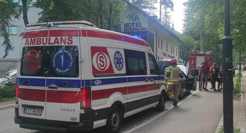 Zderzenie samochodów w Zakopanem