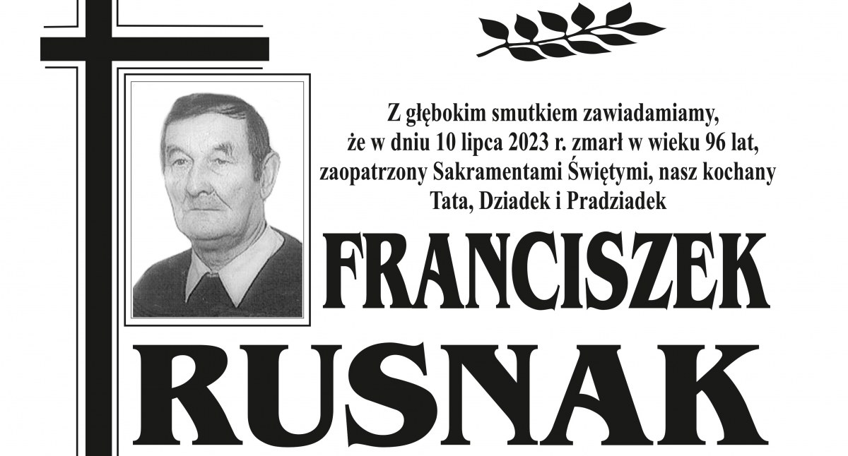 Zmarł Franciszek Rusnak, wieloletni druh OSP Dębno 