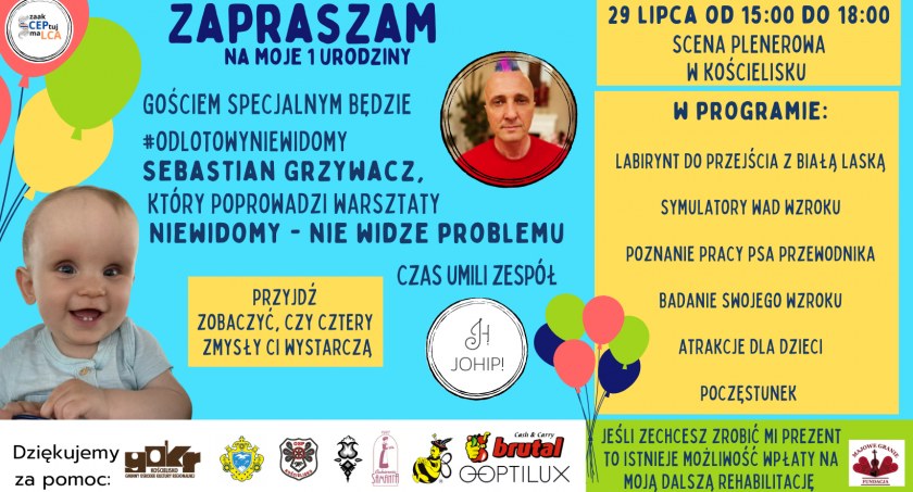 Zaproszenie na pierwsze urodziny Wojtusia