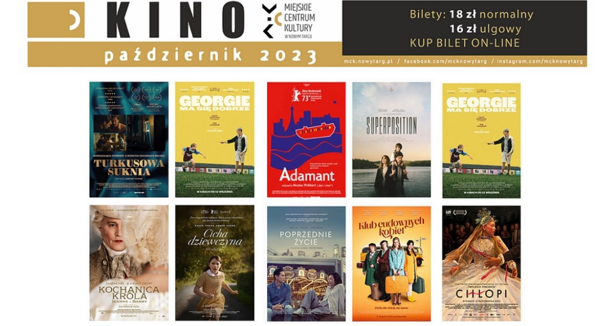Repertuar Kina MCK Nowy Targ na październik 2023