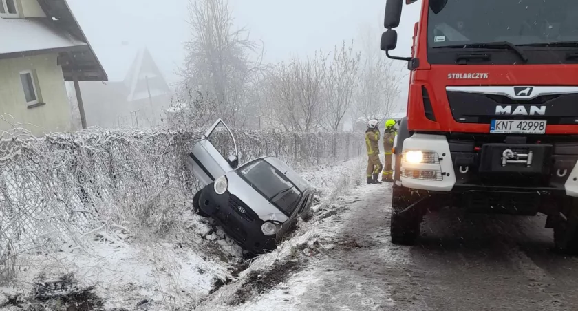 Groźny poślizg w Rdzawce