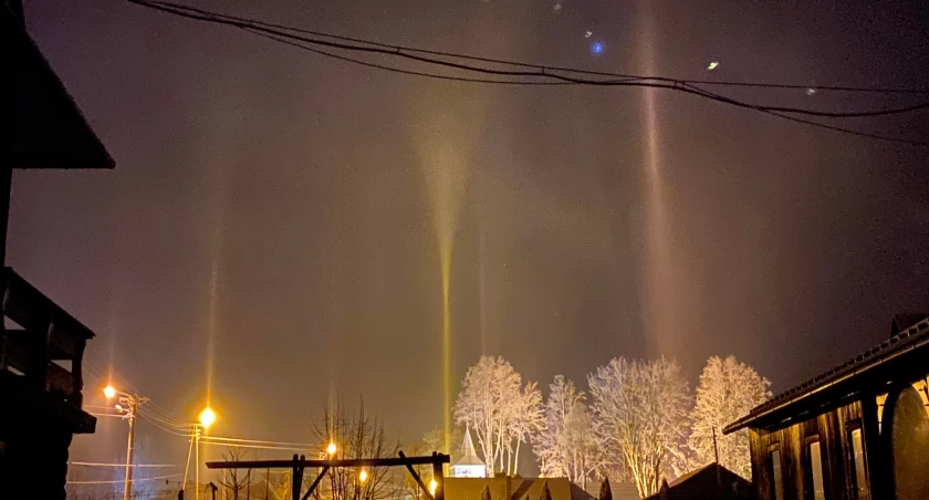 Słupy świetlne w Jurgowie - magiczne zjawisko atmosferyczne