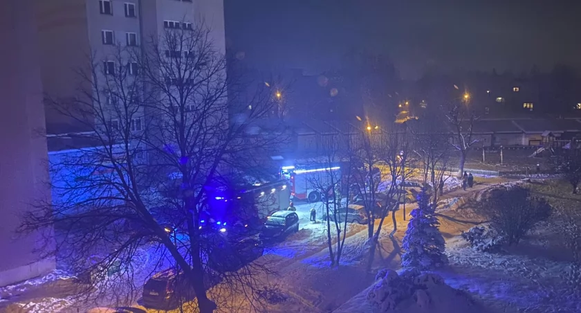 Pożar między blokami