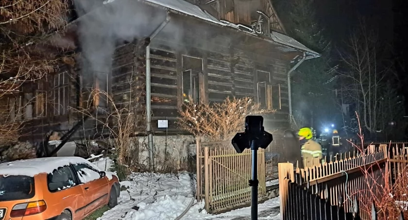 Pożar drewnianego budynku w Zakopanem