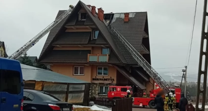 Pożar poddasza w pensjonacie