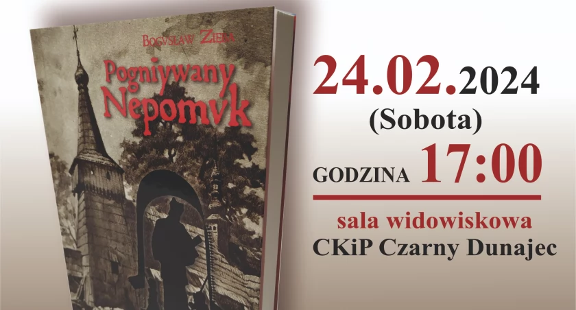 Pogniywany Nepomuk - zaproszenie na promocję książki Bogusława Zięby 