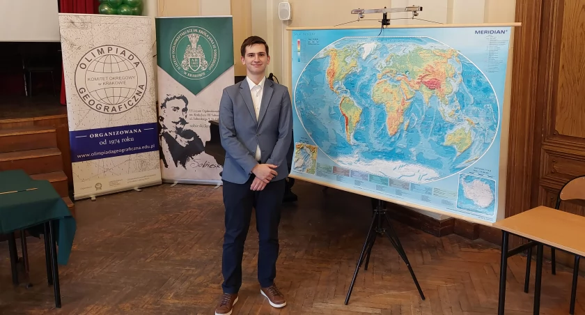 Maciej Klamerus z klasy 3TOT dostał się do etapu centralnego Olimpiady Geograficznej