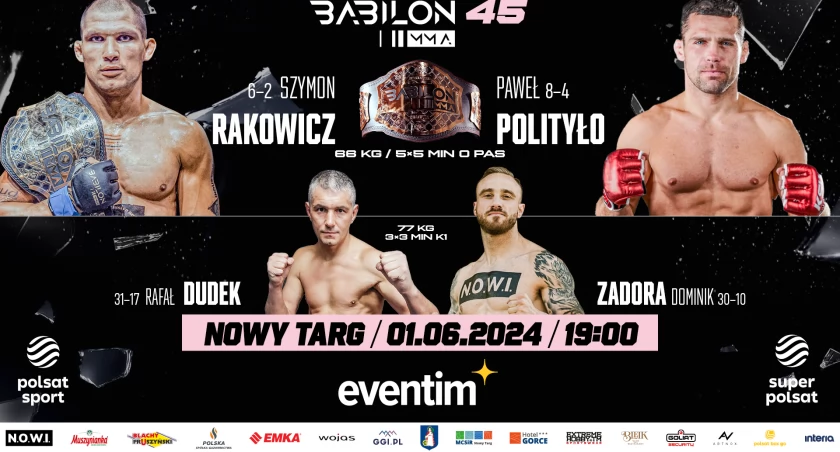 Babilon MMA 45 w Nowym Targu. Ceremonia ważenia w piątek 31 maja o godzinie 18:00
