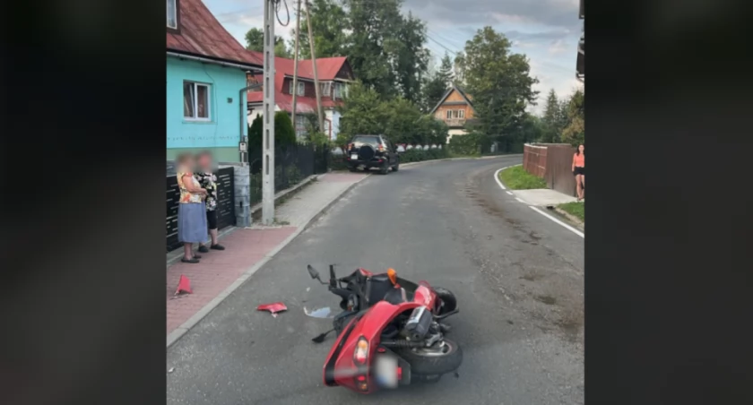 Motocyklista z ciężkimi obrażeniami zabrany do szpitala