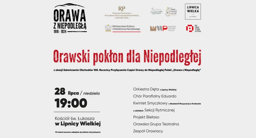 Widowisko słowno-muzyczne - Orawski pokłon dla Niepodległej