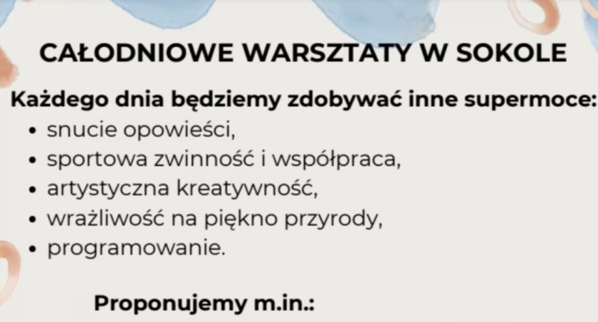 Całodniowe warsztaty w Sokole