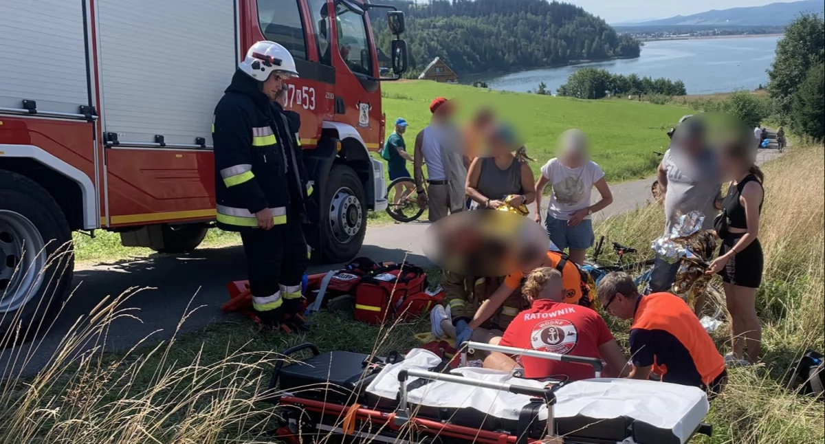 Poważny wypadek na ścieżce rowerowej