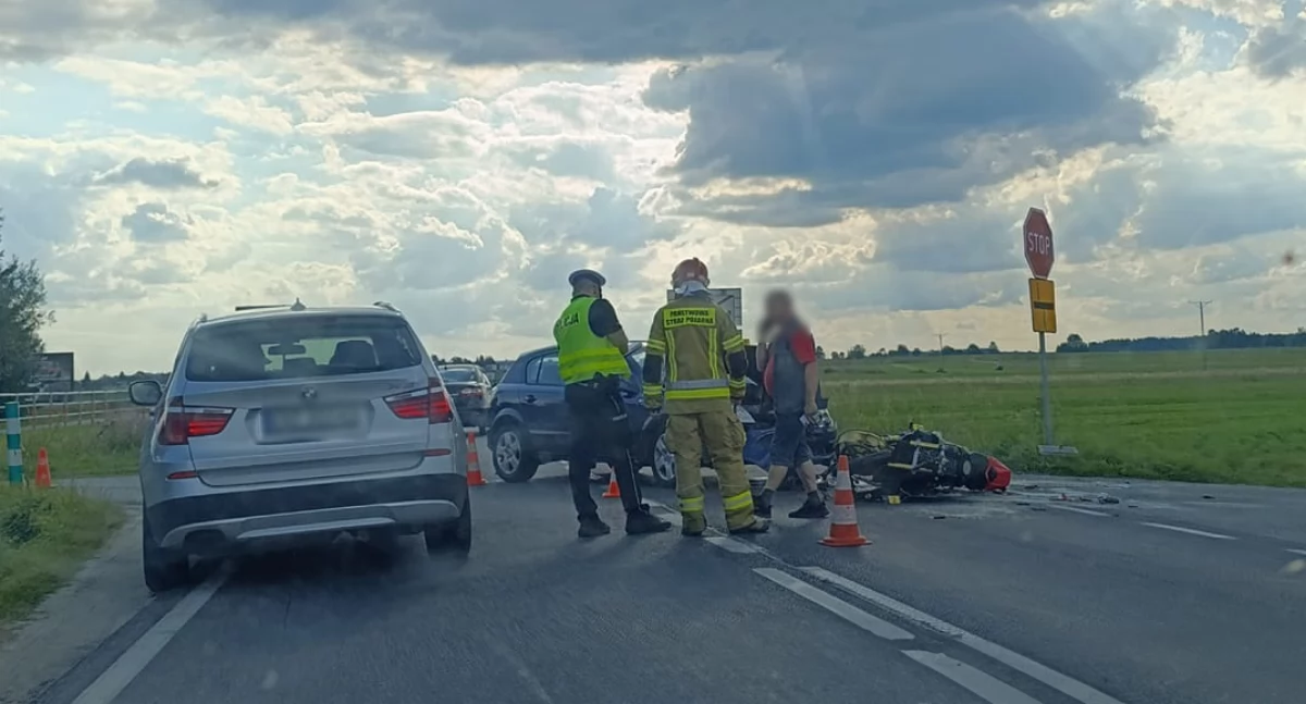 Groźne zdarzenie z udziałem motocyklisty