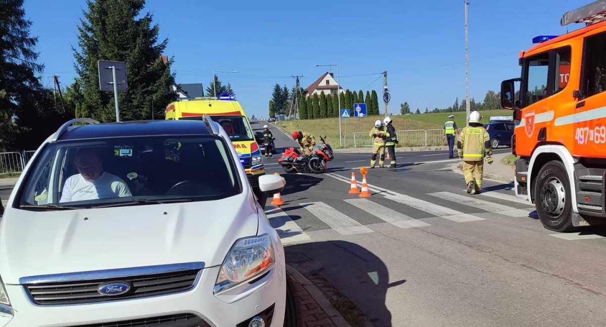 Kolejny zderzenie na tym skrzyżowaniu - poszkodowany motocyklista 