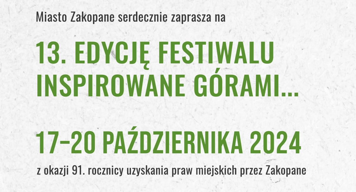 13. Festiwal Inspirowane Górami im. Ewy i Macieja Berbeków
