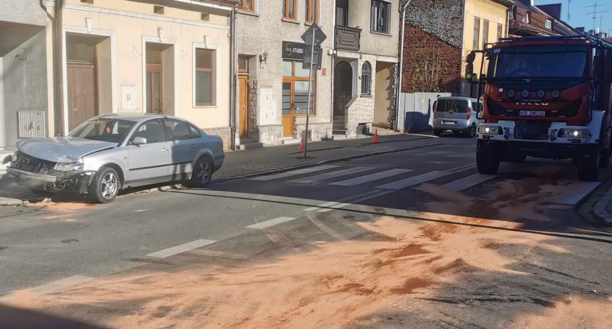 Kolizja na ulicy Waksmundzkiej w Nowym Targu