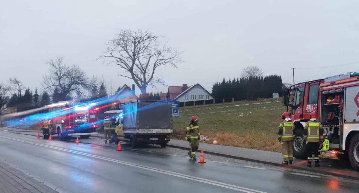 Pożar samochodu dostawczego w Klikuszowej