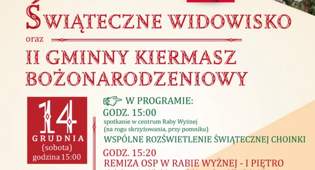 Świąteczne widowisko i kiermasz w Rabie Wyżnej – poczuj magię świąt!
