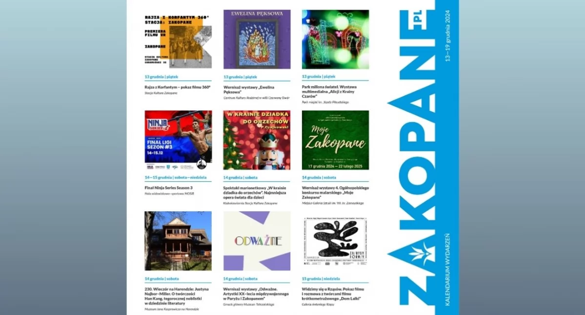 Zakopane zaprasza na tydzień pełen kultury i świątecznych emocji!