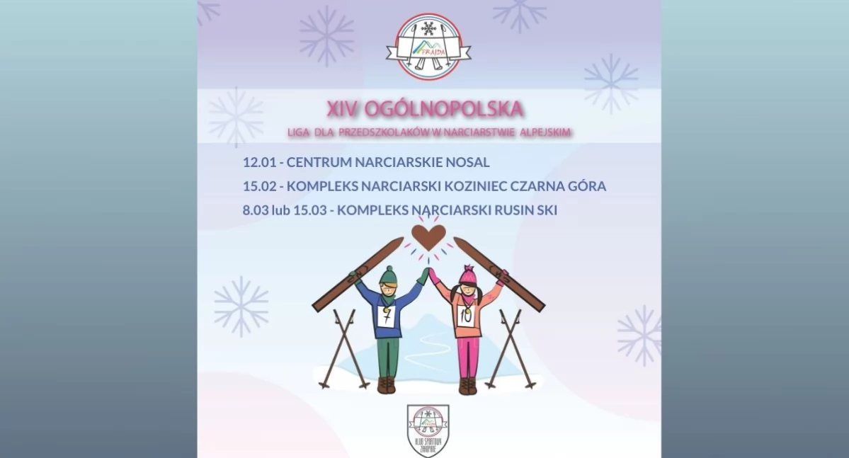 XIV Ogólnopolska Liga Przedszkolaków w Narciarstwie Alpejskim – zapisy ruszyły!