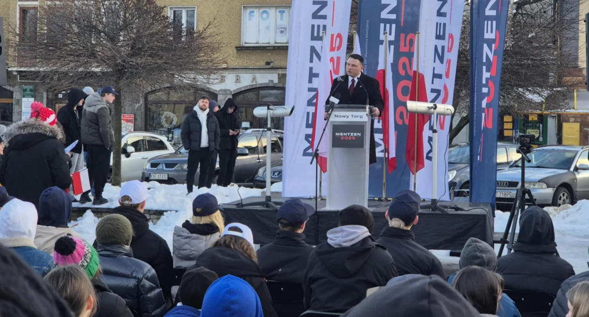 Stolica Podhala gości Sławomira Mentzena – tłumy na Rynku w Nowym Targu