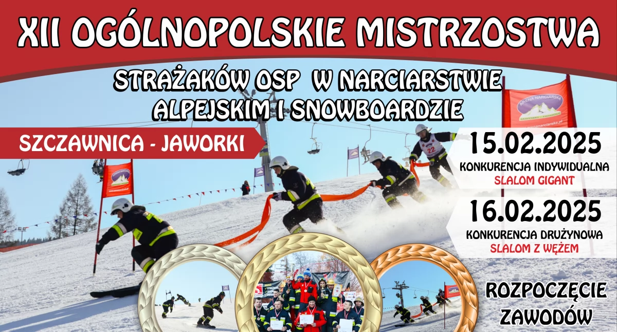 XII Ogólnopolskie Mistrzostwa Strażaków OSP w Narciarstwie Alpejskim i Snowboardzie – sportowa rywalizacja na śniegu już w ten weekend