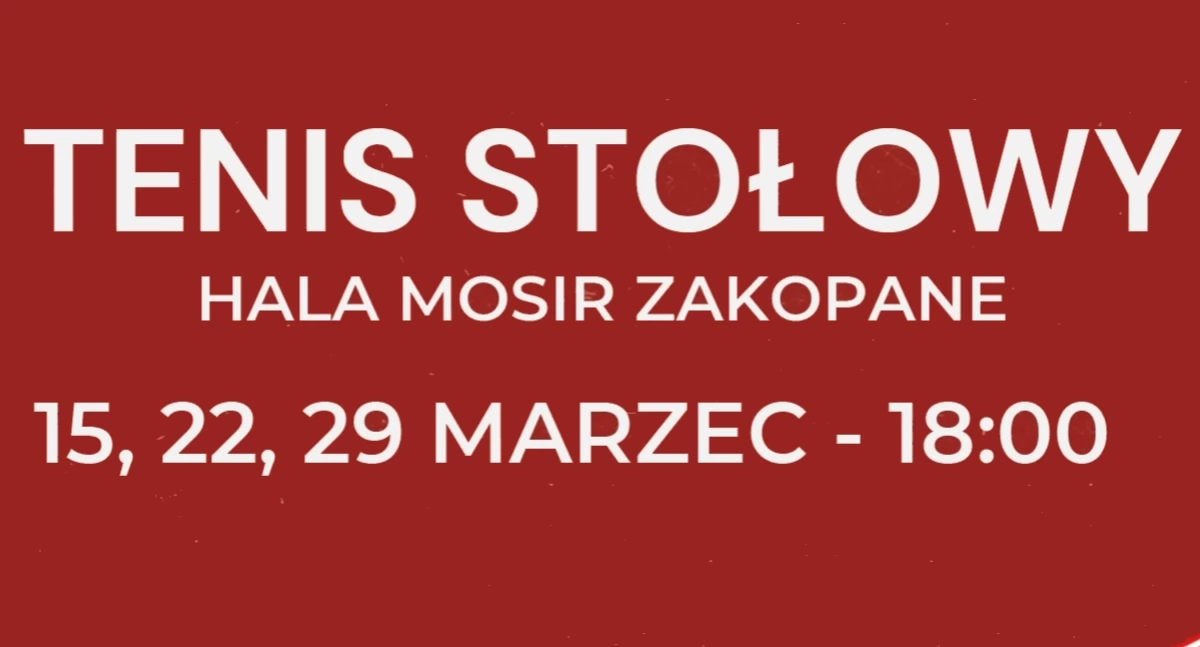 Zaproszenie na sobotnie wieczory z tenisem stołowym