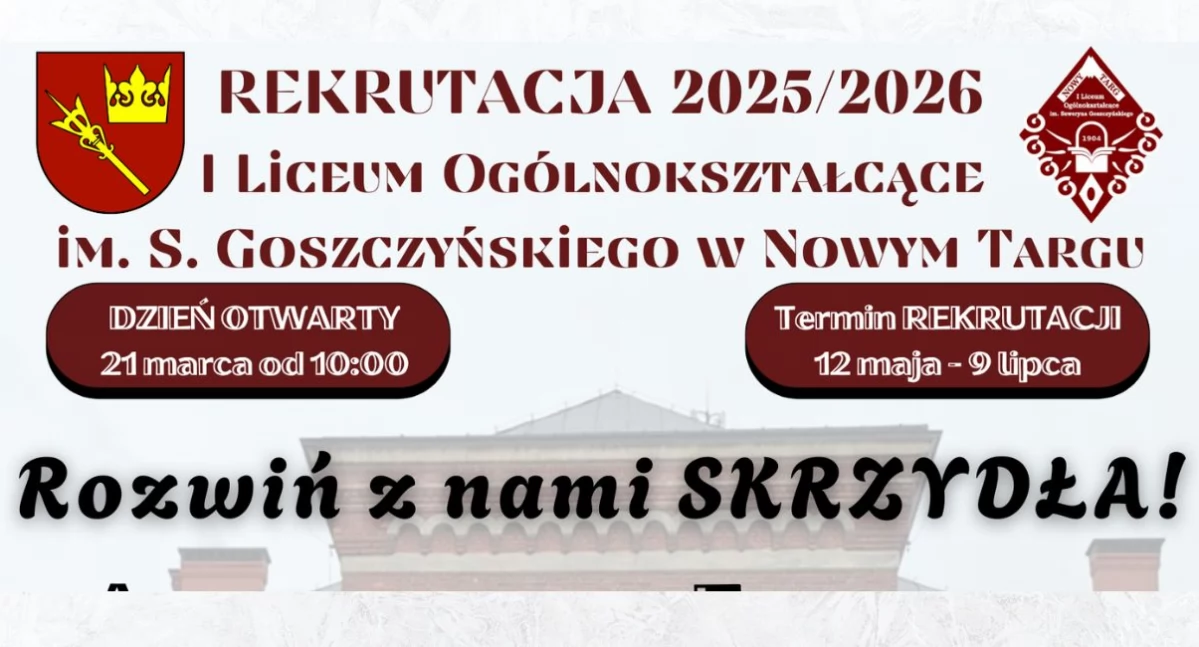  Dzień Otwarty w I Liceum Ogólnokształcącym im. Seweryna Goszczyńskiego w Nowym Targu