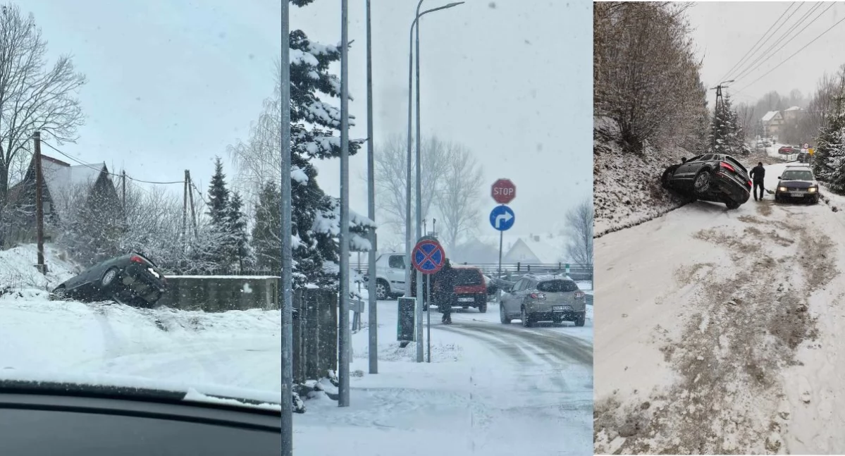 Trudne warunki na drogach Podhala