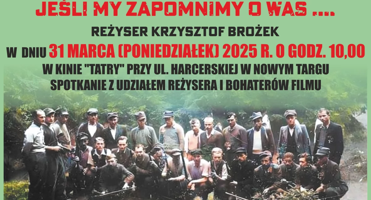 Pokaz filmu „Dziedzictwo” w Nowym Targu z okazji Narodowego Dnia Pamięci Żołnierzy Wyklętych