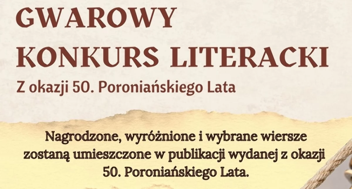 Gwarowy Konkurs Literacki z okazji 50-lecia Poroniańskiego Lata