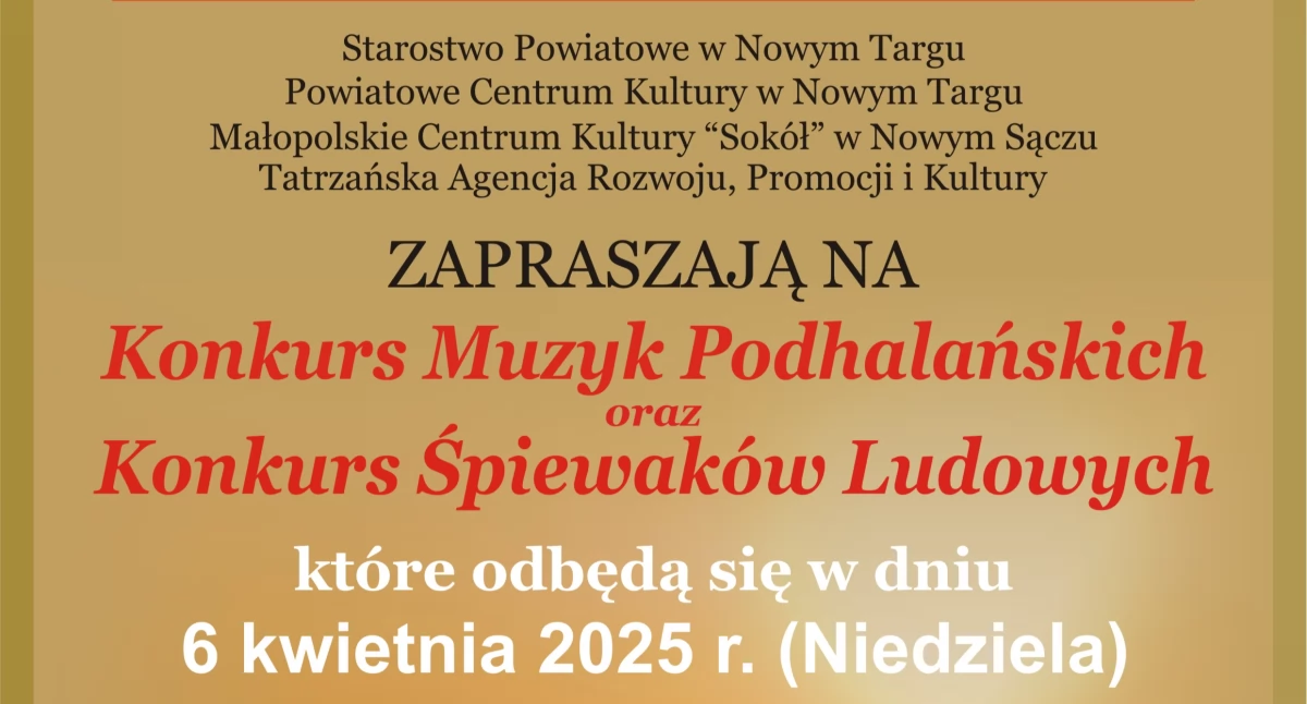 Konkurs Muzyk Podhalańskich i Śpiewaków Ludowych już w niedzielę - góralska tradycja w najlepszym wydaniu