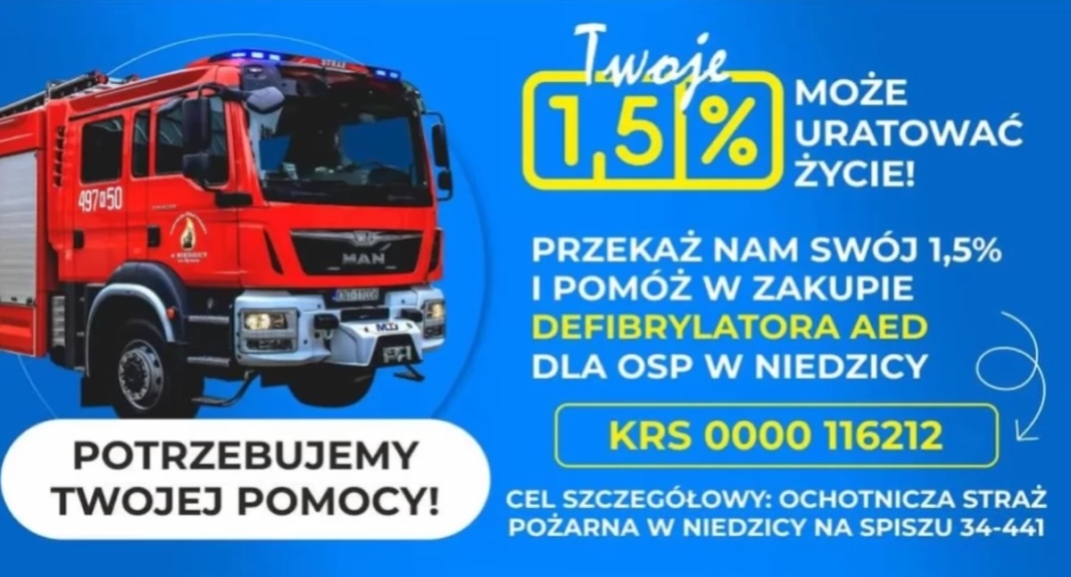 Wspieraj OSP Niedzica – Twój 1,5% może uratować życie