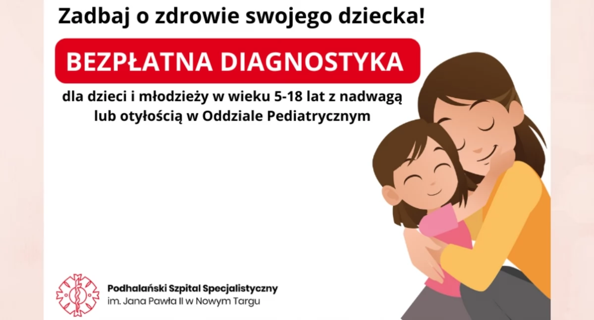 Twoje dziecko zmaga się z nadwagą lub otyłością? Skorzystaj w bezpłatnej diagnostyki w Oddziale Pediatrycznym w nowotarskim szpitalu