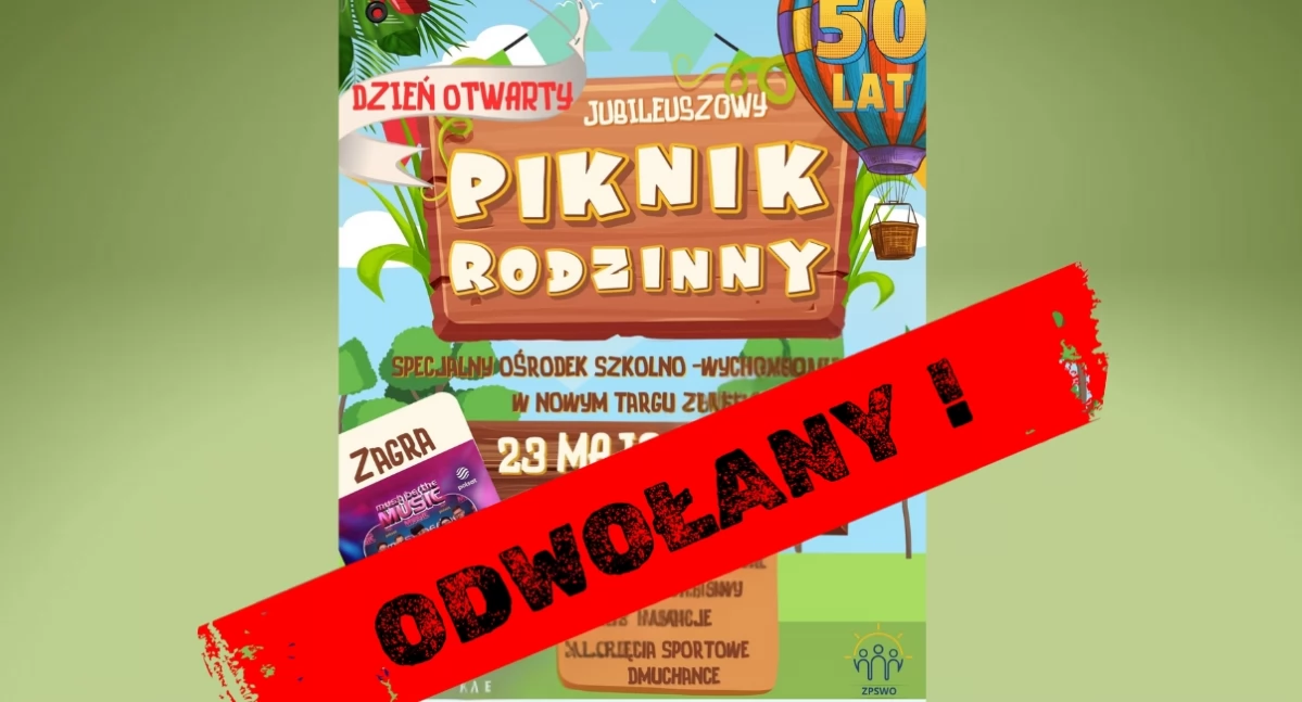 Piknik Rodzinny w SOSW nr 1 odwołany