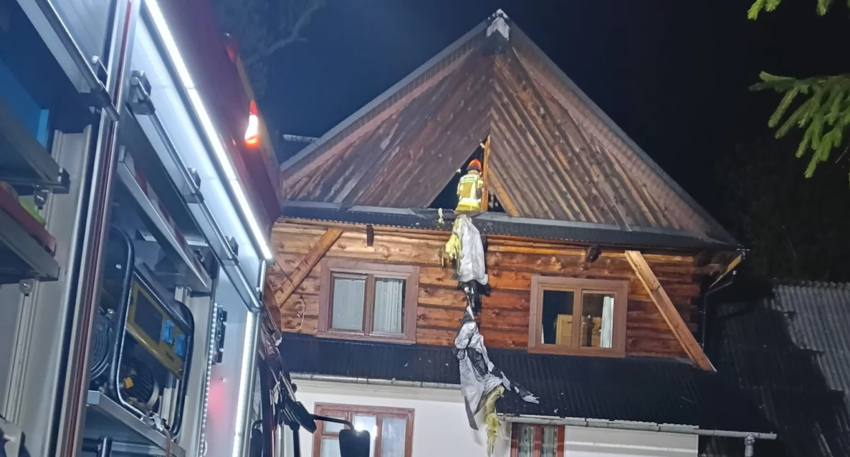 Pożar poddasza w Poroninie