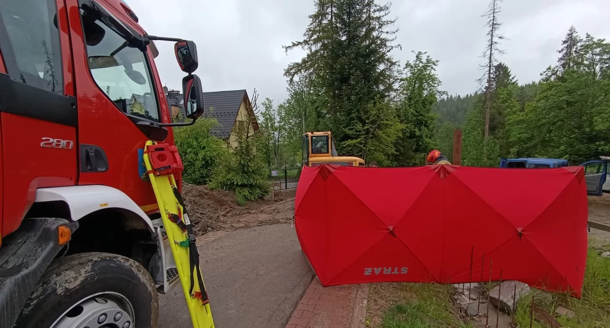 Wypadek podczas prac ziemnych w Zakopanem – jedna osoba ranna, uszkodzony gazociąg