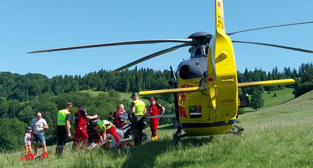 Groźny wypadek na szlaku pod Wysoką - turystka z poważnym urazem trafiła do szpitala