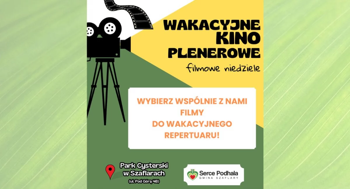 Letnie kino plenerowe w Szaflarach – mieszkańcy wybierają repertuar!