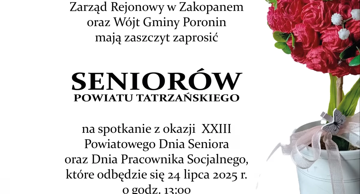 Zaproszenie na XXIII Powiatowy Dzień Seniora i Dzień Pracownika Socjalnego