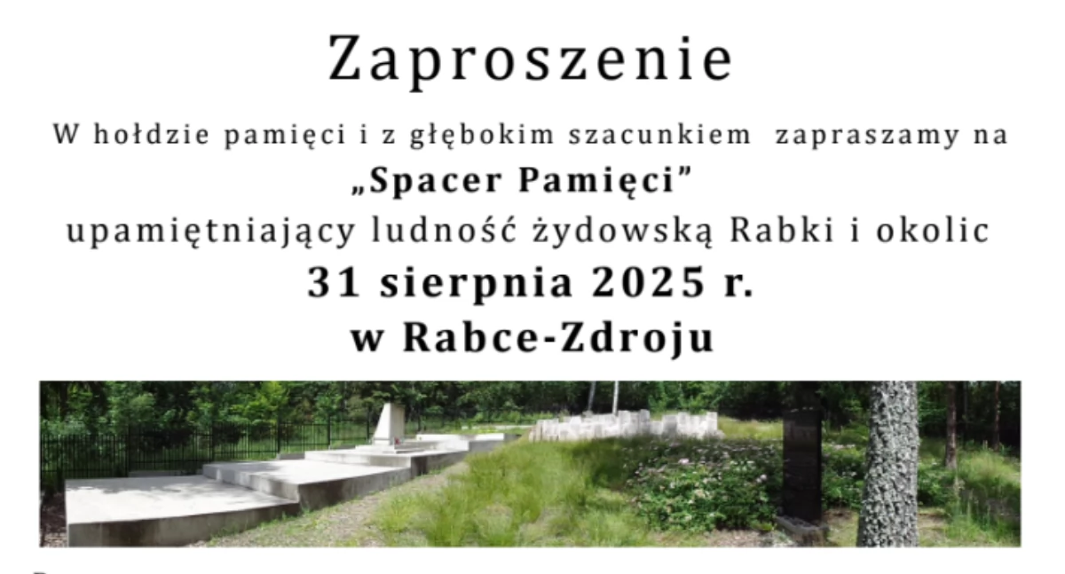 Zaproszenie na „Spacer Pamięci” w Rabce-Zdroju