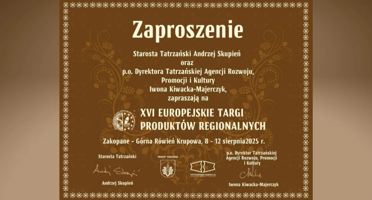 XVI Europejskie Targi Produktów Regionalnych w Zakopanem już od 8 sierpnia