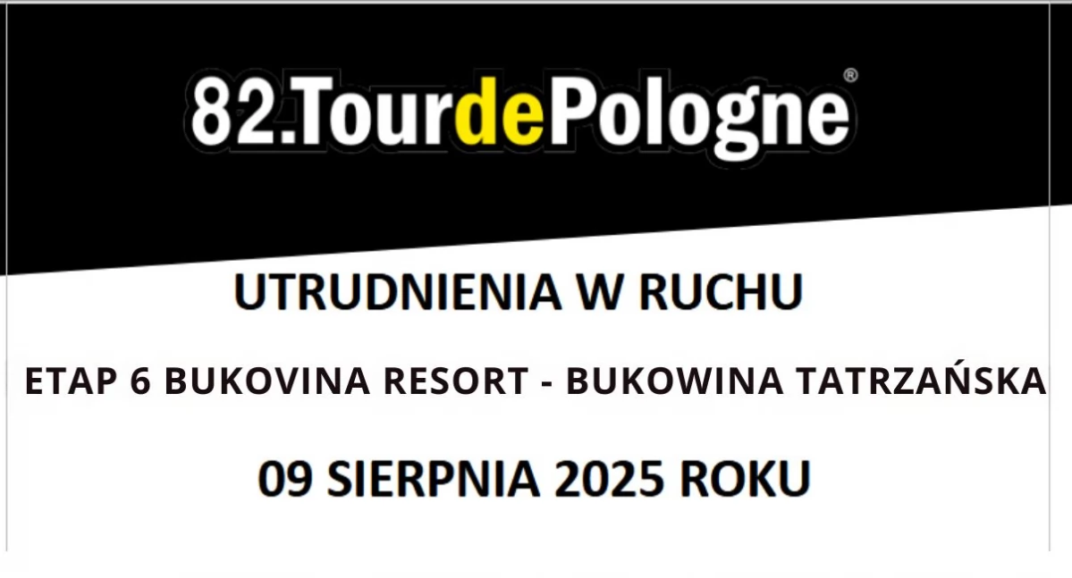 Utrudnienia drogowe w Bukowinie Tatrzańskiej związane z 6. etapem Tour de Pologne 2025