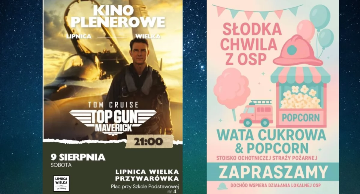 Letnie kino plenerowe w Lipnicy Wielkiej Przywarówce już 9 sierpnia - dochód wesprze lokalną OSP