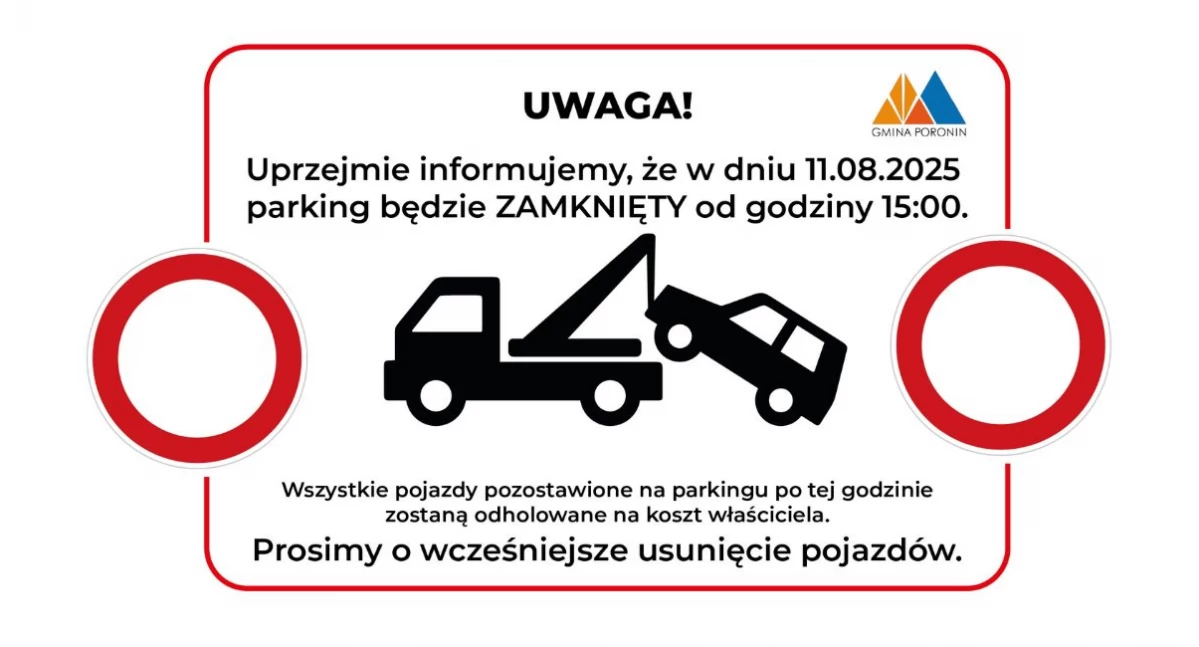 Parking niedostępny od godziny 15:00 - kino samochodowe pod gwiazdami w Poroninie