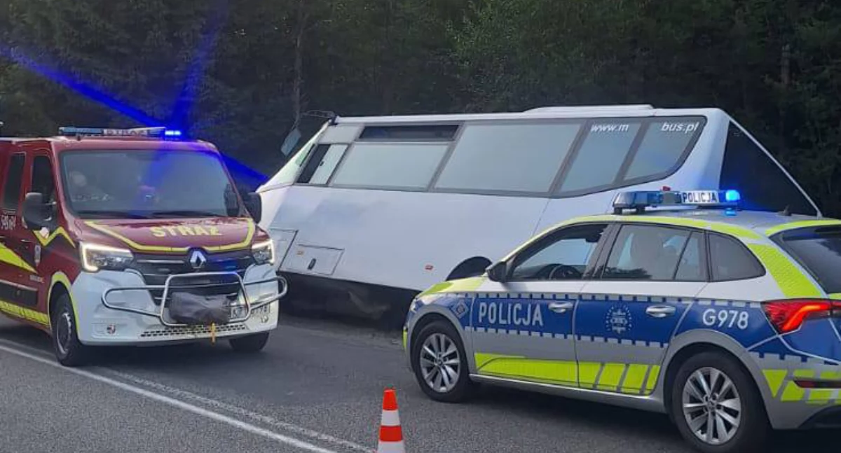 Kursowy bus wypadł z drogi w Zakopanem