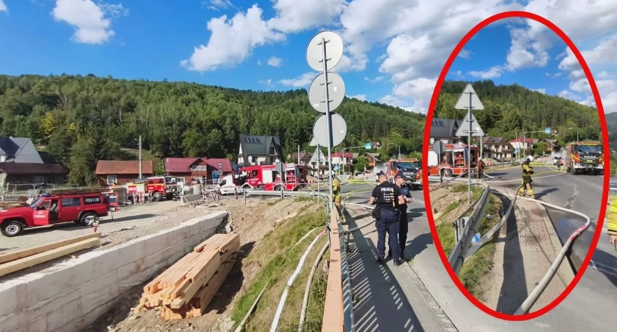 Rozszczelnienie instalacji gazowej w Tylmanowej - droga wojewódzka nr 969 zablokowana