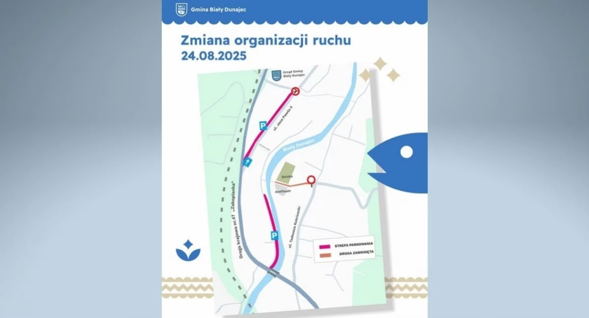 Zmiana organizacji ruchu podczas Dnia Pstrąga 2025 w Białym Dunajcu