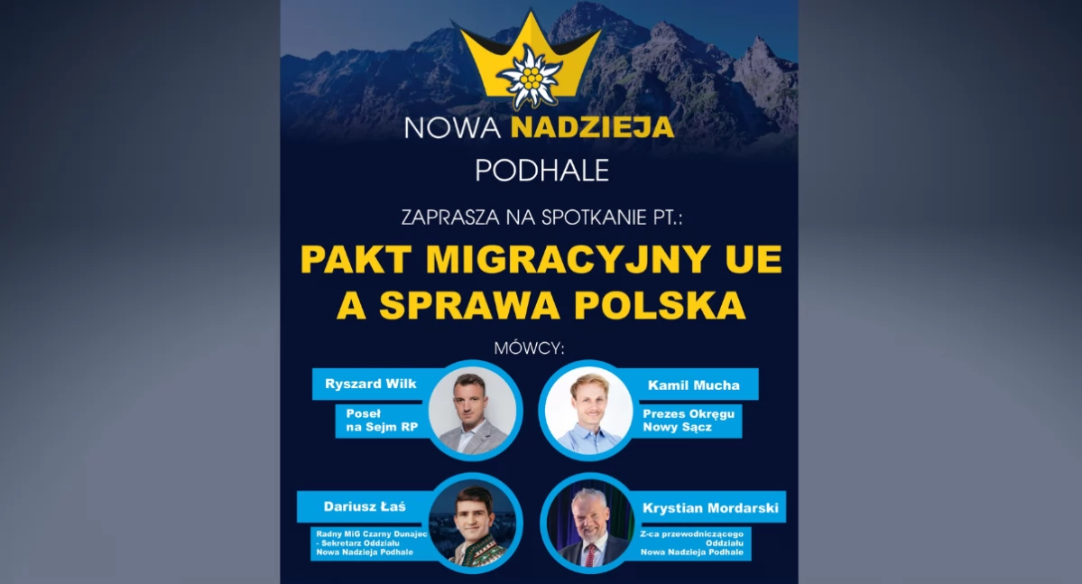 Nowy Targ - otwarte spotkanie Konfederacji Nowa Nadzieja o pakcie migracyjnym UE