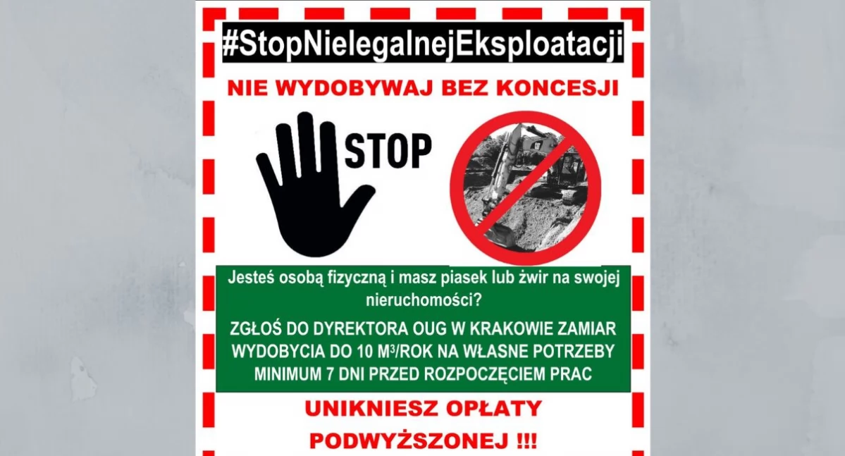 Nielegalne wydobycie piasku i żwiru grozi odpowiedzialnością karną i finansową
